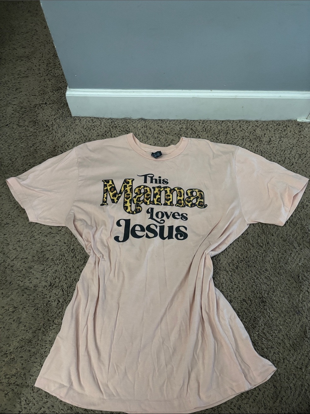 OTTO Light Pink "This Mama Loves Jesus" Short Sleeve Tee